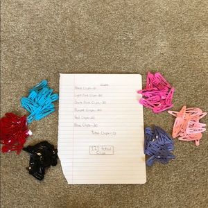 Set of 6 colored clips !! Never used ! Brand new